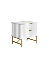 Boyel Living 2-Drawer Nightstand with Metal Base