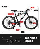 Simplie Fun 26 Inch Mountain Bike, Shimano 21 Speeds with Mechanical Disc Brakes, High