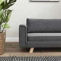 Streamdale Furniture Raised Dog Sofa, Elevated Pet Sofa for Small and Medium Dogs with Removable Seat and Back Cushions, Anti-Slip Pads, Gray