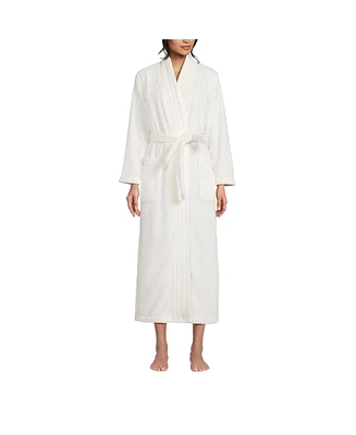 Lands' End Women's Cozy Plush Long Wrap Robe