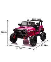 24V Kids Ride On 400W Electric toy car W/Parents Control, Four-wheel suspension, Front and rear Led searchlight, With Bluetooth, MP3,Usb, Music, Volum