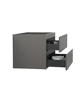 Streamdale Furniture Wall mount cabinet Without basin, Gray color, With two drawers, Pre-assembled