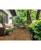 Wood Plastic Composite Deck Tiles Set of 20pcs, Composite Decking Resist Rust, Water, Weather, Easy to Diy & Maintain, Indoor&Outdoor, Ideal for Patio