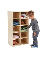 ECR4Kids Streamline 10 Cubby Tray Storage Cabinet, 5x2, Natural