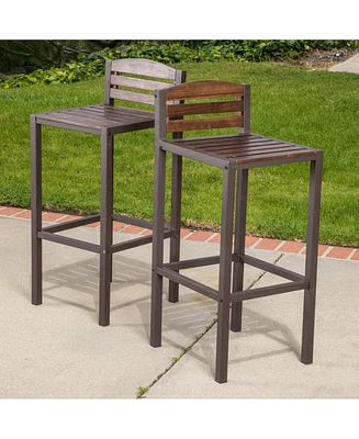 Streamdale Furniture Acacia Wood And Iron Industrial Barstools: Modern Sophistication For Your Bar Or Dining Space