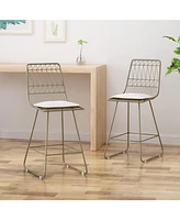 Streamdale Furniture Modern Geometric Counter Stools With Water-Resistant Cushions (Set Of 2)