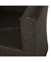 Luxurious Swivel Patio Chair with Wicker and Aluminum Design