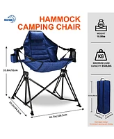 Streamdale Furniture Hammock Camping Chair Folding 350 lbs Foldable Portable Rocking Chairs for Adults Outside Swinging Camp with Stand Lawn Garden Ha