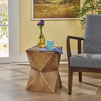 Waylon Abstract Hourglass Side Table: Hand-Painted, Lightweight Concrete, Indoor/Outdoor