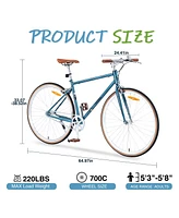 Simplie Fun Single Speed Retro style 700C Road Bike For men women's City Bicycle, Steel Frame