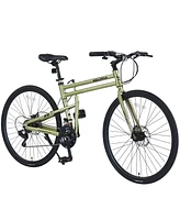 Simplie Fun 21 Speed Hybrid bike Disc Brake 700C Road Bike For men women's City Bicycle