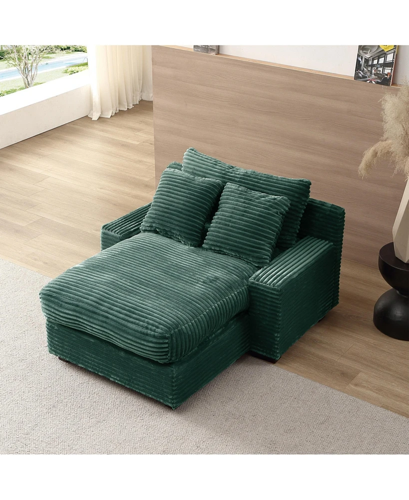 Simplie Fun Modern Luxury Sofa Couch for Living Room Quality Corduroy Upholstery Sleeper Sofa Bed Daybed Green