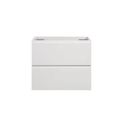 Wall mount bathroom vanity Without basin, white color, with two drawer, Pre-assembled