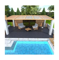 Simplie Fun Zz Style 12" Patio Deck Tiles, Diy Module Interlocking Decking Tiles Floor Tile, Easy and Quick Installation Court Tiles for Porch Poolsid