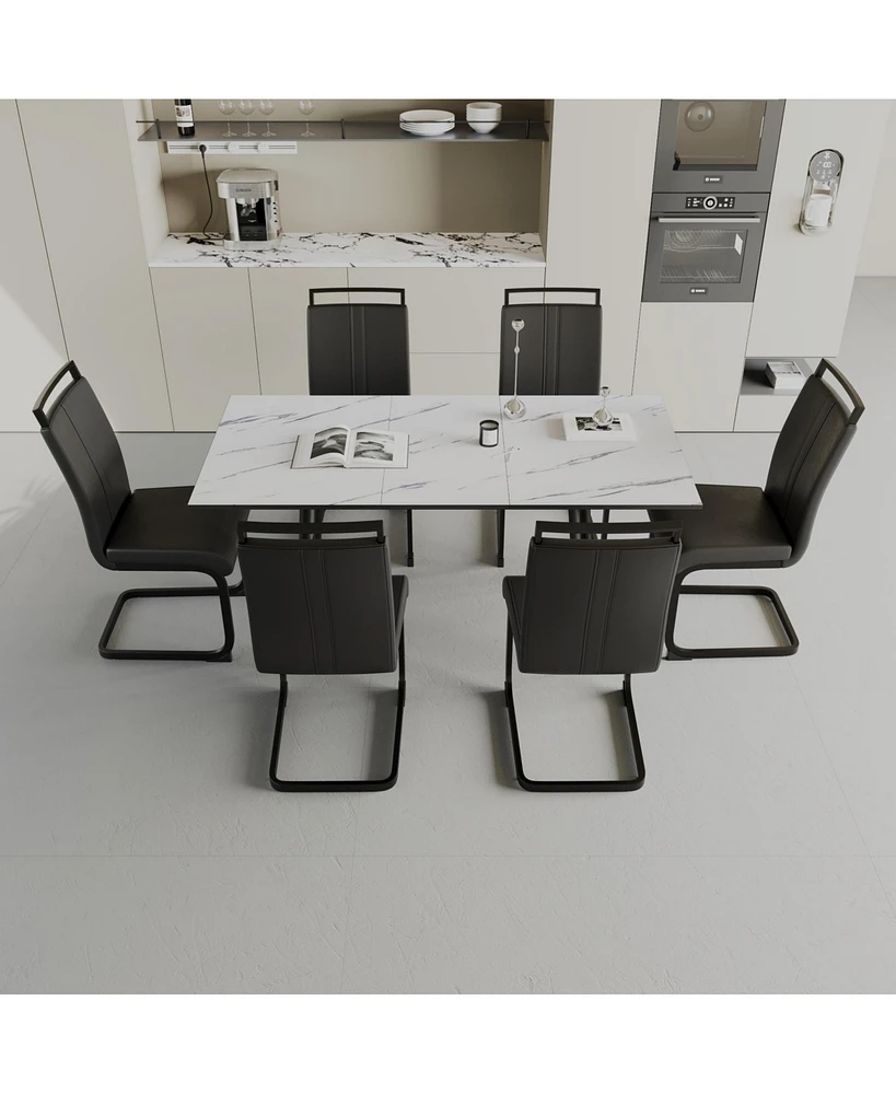 Streamdale Furniture An expandable dining table set for 2-6 people