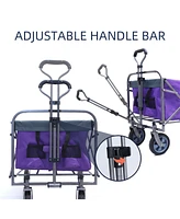 Outdoor Garden Multipurpose Micro Collapsible Beach Trolley Cart Camping Folding Wagon