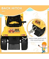 Streamdale Furniture Kids Excavator Ride-on Pulling Cart with Sound Effects, Kids Digger Sit n Scoot Ride