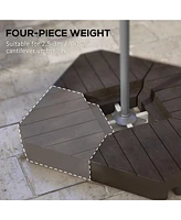Streamdale Furniture 4 Piece Patio Cantilever Umbrella Base Weight Set, Outdoor Offset Umbrella Weights for Umbrella Stand, 132 lb. Capacity Water or
