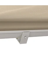 6' Drop Arm Manual Retractable Window Awning Sun Shade Shelter for Patio Balcony Outdoor, Aluminum, Cream White