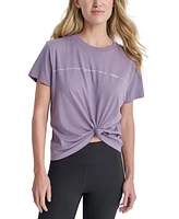 Dkny Sport Women's Rhinestone Stripe Knot T-Shirt