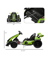 Simplie Fun 24V 7.5 Mph Electric Go Kart with Adjustable Seat, Drifting Car Battery Powered Ride on Toy Outdoor with Slow Start, Button Start, Music,