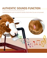 Streamdale Furniture Kids Spring Rocking Horse Rodeo Bull Style with Realistic Sounds for Children over 3 Years Old