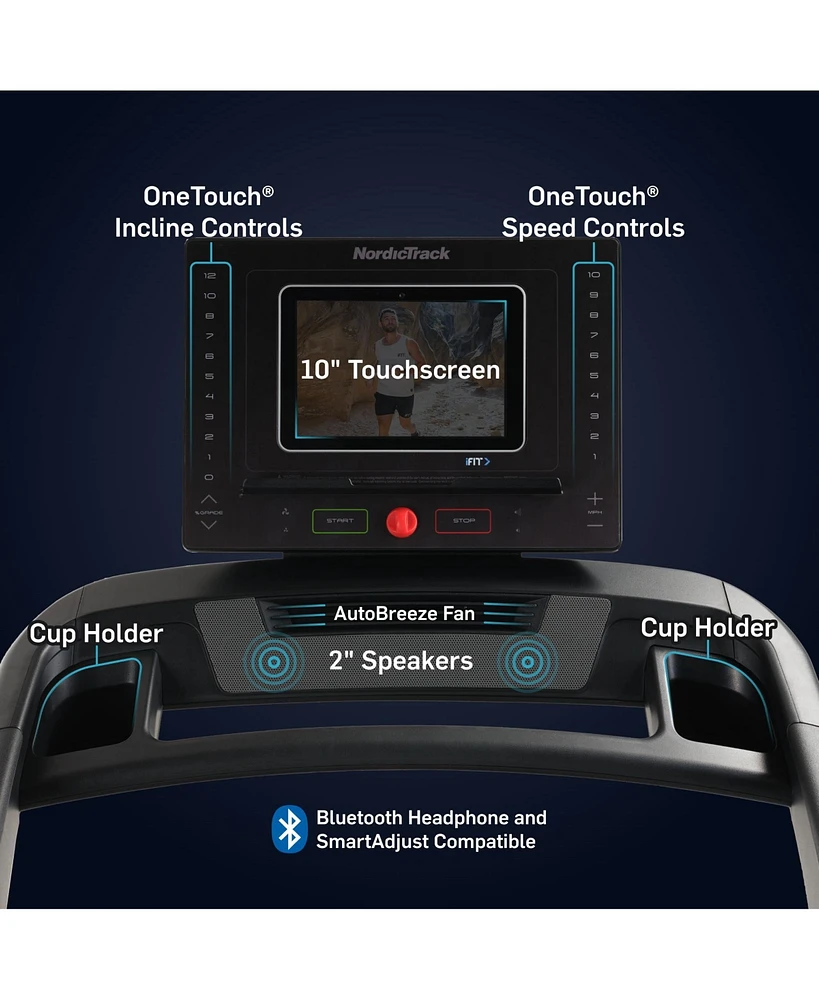 NordicTrack Exp Series 10i iFIT-enabled Treadmill for Running and Walking with 10 inch Tilting Touchscreen and SpaceSaver Design