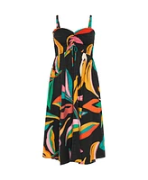 City Chic Plus Maui Print Maxi Dress