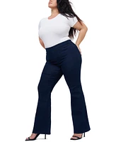 Seven7 Plus Flare High Rise Pull On Jeans