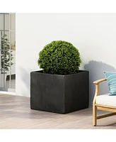 Streamdale Furniture Sleek Square Cast Stone Planter: Elevate Your Outdoor Oasis