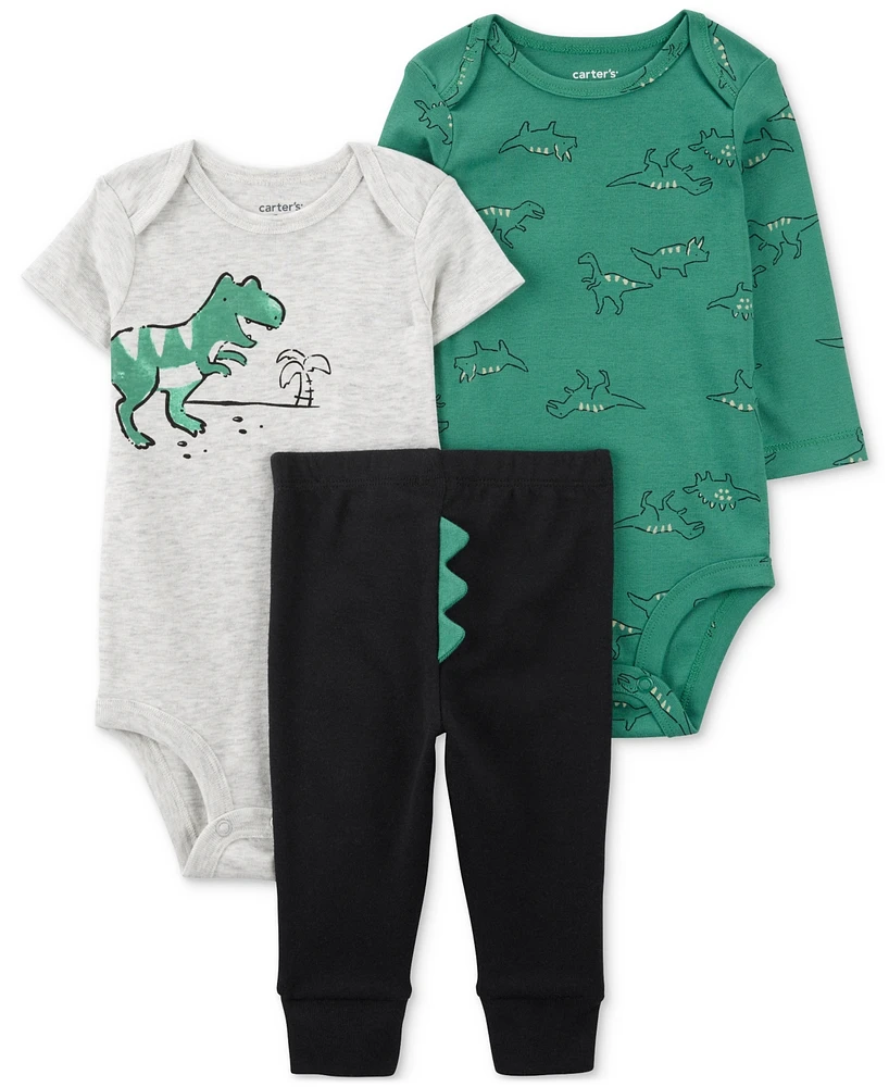 Carter's Baby Boy 3-Piece Dinosaur Bodysuit Pant Set