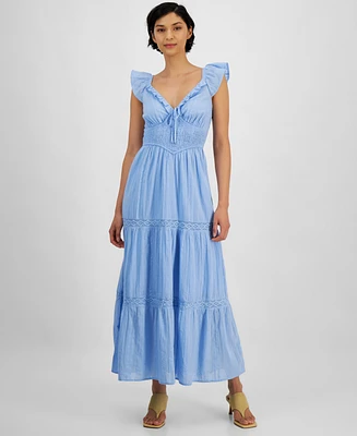 And Now This Women's Cotton Ruffled Tiered Maxi Dress, Created for Macy's