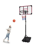 Streamdale Furniture Portable Basketball Goal System with Stable Base and Wheels, use for Indoor Outdoor teenagers youth height adjustable 5.6 to 7ft