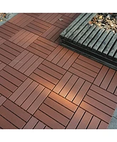 Streamdale Furniture Plastic Interlocking Deck Tiles,44 Pack Patio Deck Tiles,12" x12" Square Waterproof Outdoor All Weather Use, Patio Decking Tiles