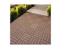 Simplie Fun Plastic Interlocking Deck Tiles, 44 Pack 12" x12" Waterproof Patio Deck Tiles for Outdoor, Poolside, Balcony, Backyard