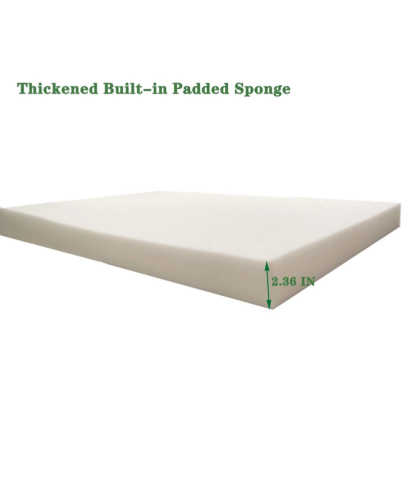 Streamdale Furniture 2PCS Set Outdoor Lounge Chair Cushion Replacement Patio Funiture Seat Cushion Chaise Lounge Cushion-yellow/white