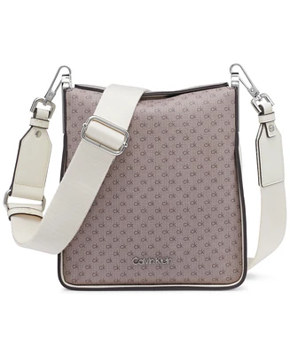 Calvin Klein Fay Signature Adjustable Crossbody with Magnetic Top Closure