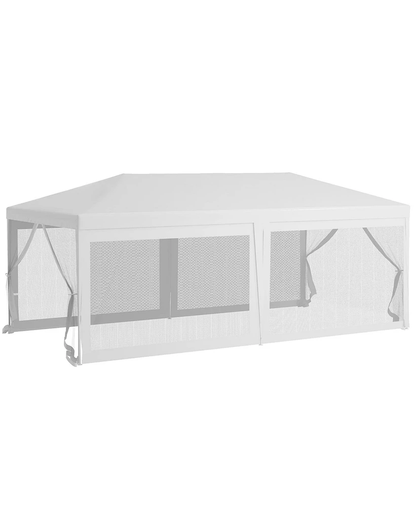 Streamdale Furniture 10' x 20' Party Tent, Outdoor Wedding Canopy & Gazebo with 6 Removable Sidewalls, Shade Shelter for Events, BBQs, White