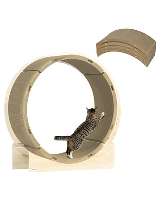 Cat Scratching Board, 4 Pack Cat Scratcher for Indoor Cats, Reversible Cat Scratching Post Replacement for Cat Wheel, Brown