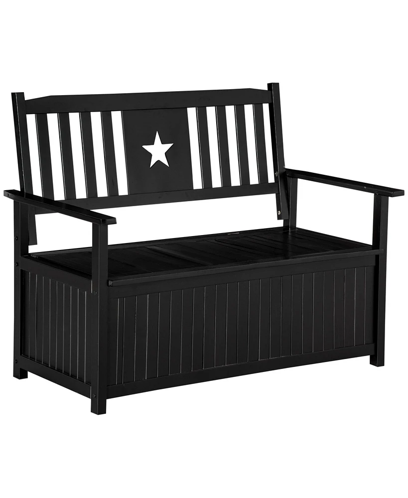 Streamdale Furniture Outdoor Storage Bench, 43 Gallon Deck Box with Armrests, Outdoor Storage Box for Patio Furniture Cushions and Garden Tools, Black