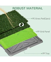 Dog Grass Pad with Tray, 26" x 16", Grass Pad for Potty Training Dogs, 2 Pack of Artificial Washable Grass Pee Pads for Indoor Outdoor Use,