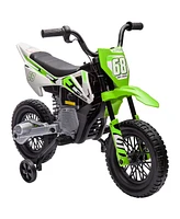 Streamdale Furniture Kids Dirt Bike with Twist Grip Throttle, 12V Electric Motorcycle, Electric Bike for Toddler with Training Wheels, Rear Suspension