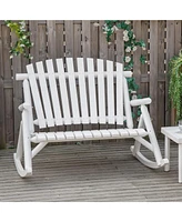 Simplie Fun Outdoor Wooden Rocking Chair, Double