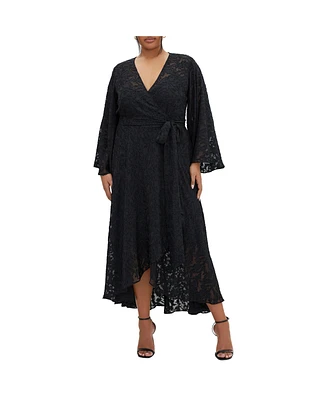 City Chic Plus Fleetwood Jacquard Maxi Dress