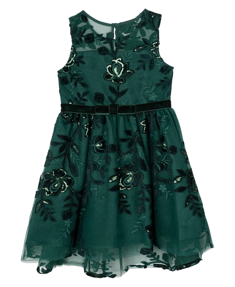 Rare Editions Little Girls Burnout Velvet Dress