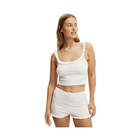 Cotton On Women's Rib Ruffle Short