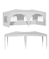 10'x20' Pop Up Canopy Tent with 6 Sidewalls, Ez Pop Up Outdoor Canopy for Parties, Waterproof Commercial Tent with 3 Adjustable Heights, Carry Bag, 6