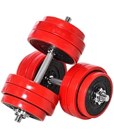 Streamdale Furniture Adjustable Dumbbell Set, 66lbs Convertible to Barbell Weight Set for Home Gym Women and Men Weight Lifting Training