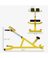 Streamdale Furniture Roman Chair Back Extension Machine, Height Adjustable Hyperextension Bench with Dip Bars, Multi