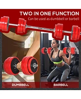 Streamdale Furniture Adjustable Dumbbell Set, 66lbs Convertible to Barbell Weight Set for Home Gym Women and Men Weight Lifting Training